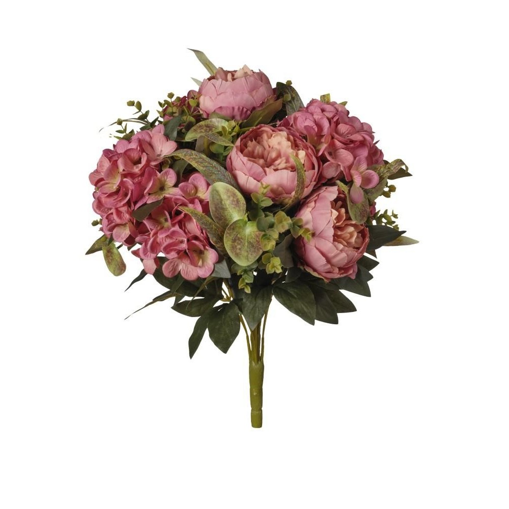 MAZZO PEONIE E ORTENSIE X17 CM55 ROSA